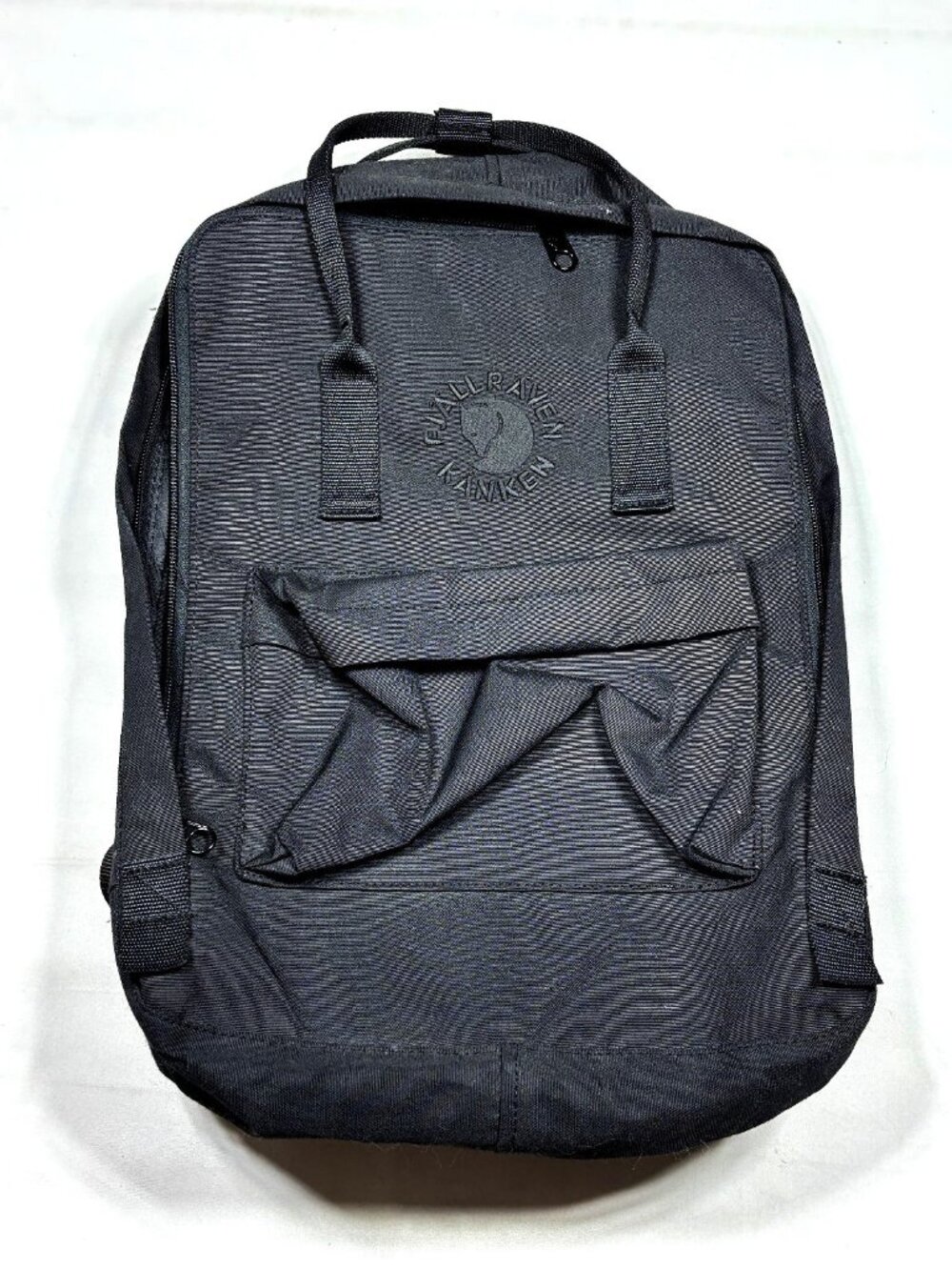 Fjallraven Re-Kanken Black Monochrome Recycled Polyester Backpack Daypack 16L